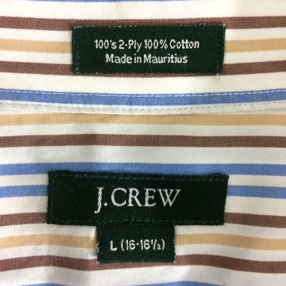 JCrew Mens L 16-16.5 Striped Button Up Dress Shirt - Picture 5 of 6